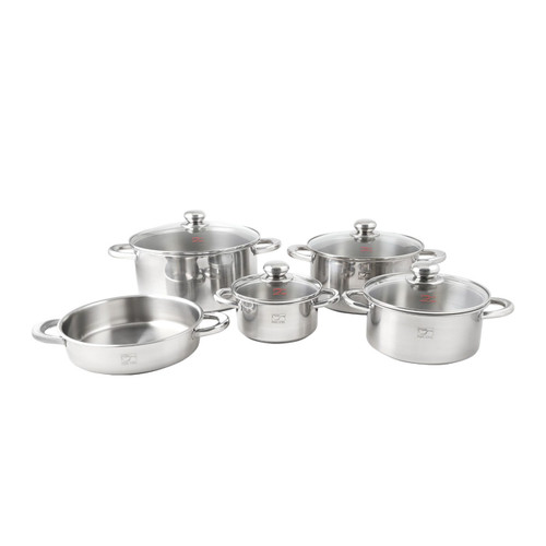 سرویس 9 پارچه استیل دسته استیل پارس استیل