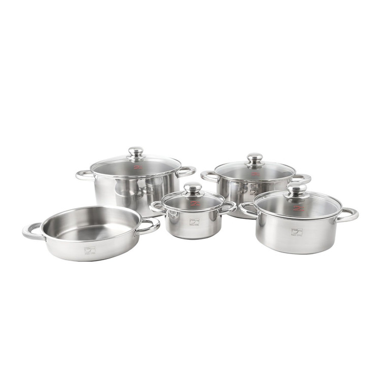 سرویس 9 پارچه استیل دسته استیل پارس استیل