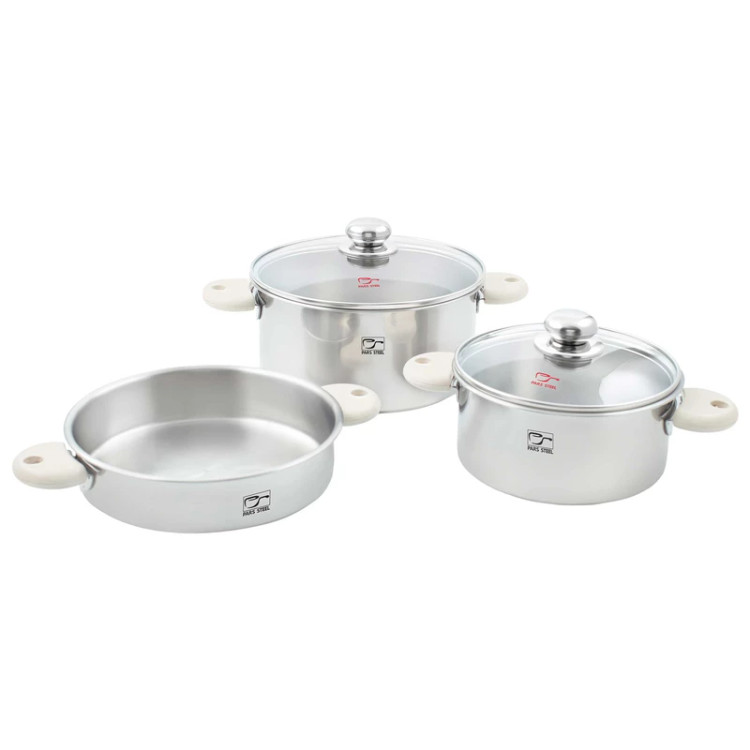 قابلمه استیل دسته رنگی رایکا پارس استیل